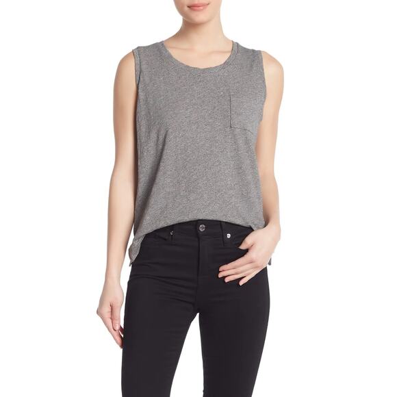 Madewell Whisper Pocket Muscle Tank Top Plus Size XXL Heather Gray - Picture 2 of 12